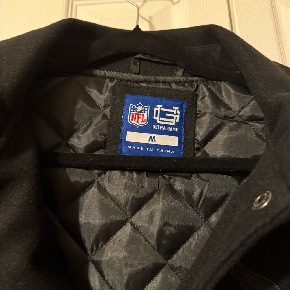 NFL Philadelphia eagles Black felt Bomber varsity vintage style Jacket MEDIUM - Picture 3 of 8